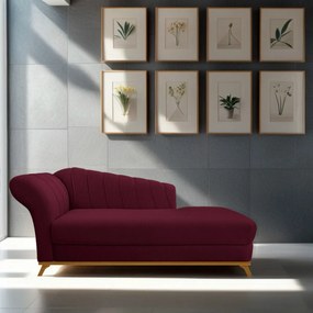 Recamier Vanessa 140cm Lado Direito Suede Bordô - ADJ Decor