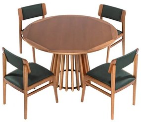 Conjunto Mesa Jantar Brisa + 04 Cadeiras Maya Verniz Avela - 72190 Sun House