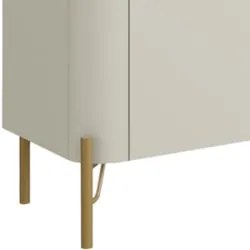 Rack TV 75 Pol 220cm Portas Lisas Blen Louro/Luna/Dourado I06 - Mpozen