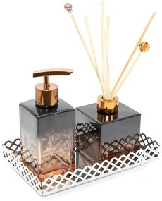 Bandeja Lavabo Decorativa Espelhada Retangular Plataforma Decora&ccedil;&atilde;o Inox