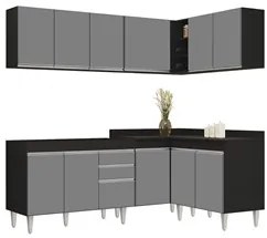 Armário de Cozinha Modulado de Canto 6 Peças CP28 Balcão sem Tampo Pre