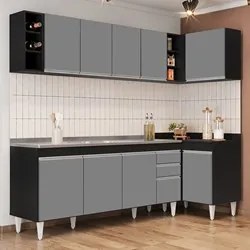 Armário de Cozinha Modulado de Canto Esquerdo 5 Peças CP54 com Pia Ino