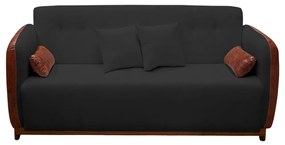 Sofá 3 Lugares Liverpool 1,90 m Compose Corino Ocre/Preto - Decorar Estofados