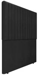 Cabeceira Cama Box Queen 160cm Estofada Plutus Veludo Preto Z04 - Mpoz