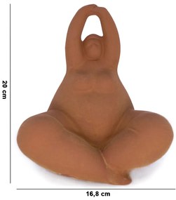 Enfeite Decorativo Yoga Terra Em Cerâmica para Sala 16,8 Cm - D'Rossi