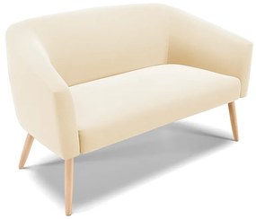 Namoradeira 02 Lugares Stella Suede Bege Pés Palito Natural D03 - D'Rossi