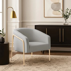 Poltrona Sala Industrial Alta Champanhe Stella Suede D03 - D'Rossi - Cinza