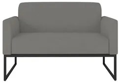 Poltrona Namoradeira 2 Lugares Base Industrial Preta Maressa S08 Suede