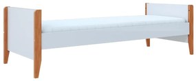 Cama Solteiro Bo Color - Branco com Pés em Jequitibá