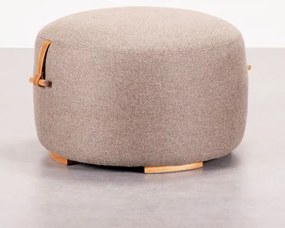 Puff Plumy Assento Fendi Puxador Madeira - 78377 Sun House
