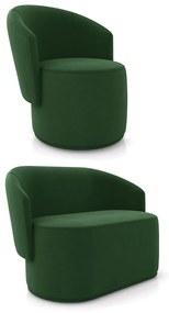 Sofá Namoradeira e Poltrona Orgânica para Sala Malu Suede M11 - D'Rossi - Verde