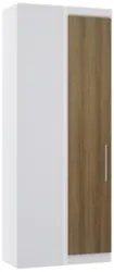 Guarda Roupa Canto Reto 90cm com 1 Porta Taiga Avelã/Branco L01 - Mpoz