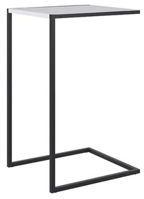Mesa Lateral Multiuso Estilo Industrial Branco Fosco Base Metálica Preto A05 - D'Rossi