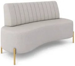 Sofá 2 Lugares 160cm Pés Aço Dourado Tamar Linho Areia Z08  - Mpozenat