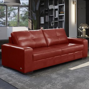 Sofá Decorativo 2 Lugares Turim 200cm Couro Vermelho G58 - Gran Belo
