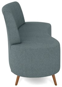 Sofá 2 Lugares Living 160cm Pé Palito Maraú Bouclê K01 - D'Rossi - Azul