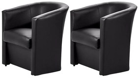KIT 2 Poltronas Cadeira Ferradura Salão Beleza Espera Preto