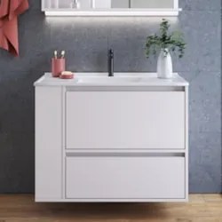Gabinete de Banheiro 80cm com Lavatório 1 Porta Zeus Branco F10  - Mpo