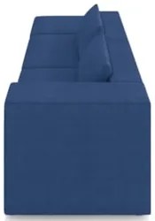 Sofá 4 Lugares 283cm Com Puff Esquerdo Fay Veludo Azul Z55 - Mpozenato