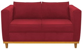 Sofá 2 Lugares Europa Suede Vermelho ADJ Decor