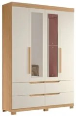 Guarda Roupa Casal 240cm com Espelho Doble Off/Freijó - Albatroz