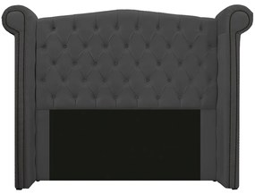 Kit Cabeceira e Calçadeira Veneza 140 cm Casal Corano Cinza - ADJ Decor