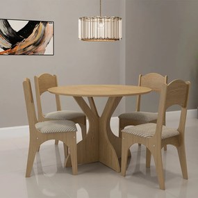 Mesa de Jantar Redonda Isabelle Carvalho 105 cm - D'Rossi