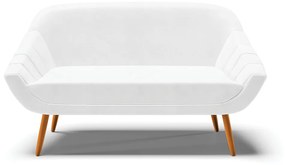 Namoradeira 02 Lugares Giovana Corano Pés Palito Castanho - D'Rossi - Branco