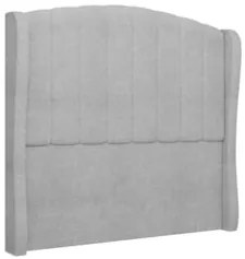 Cabeceira Casal King Cama Box 195cm Glenda Z04 Boucle Cinza - Mpozenat