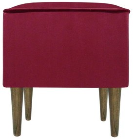 Puff Quadrado Milão Sigma em Suede com Pés Palito - Vinho