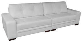 Sofá 3 Lugares Bipartido Sala de Estar Milano 240cm Couro Branco G58 - Gran Belo