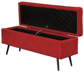 Cabeceira com Calçadeira Baú Casal 140cm Conforto Suede Vermelho - Sheep Estofados