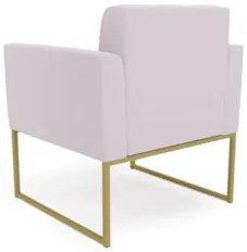 Poltrona Para Sala Base Industrial Dourado Ana Bouclé Rosê - Ibiza