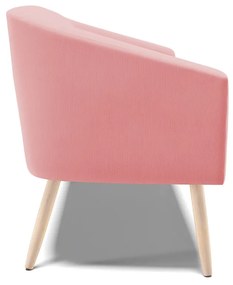 Namoradeira 02 Lugares Stella Suede Rosê Pés Palito Natural - D'Rossi