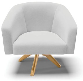Poltrona Decorativa Giratória MA30 Stella Preto/Linho Cinza D03 - D'Rossi