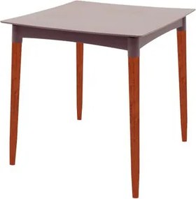 Mesa Tramontina Diana 70x70 cm em Polipropileno Camurça com Pernas de Madeira Eucalipto