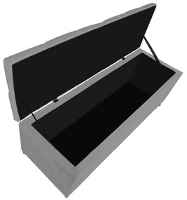 Calçadeira Estofada Liverpool 195 cm King Size Corano Cinza - ADJ Decor