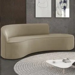 Sofá 4 Lugares Para Sala 220cm Orgânico Wendi Suede Marrom Rt I01  - M