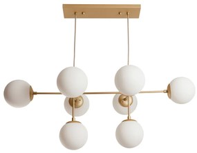 Pendente Torre 58X88X31Cm 8Xg9 Metal E Globo Ø12Cm - Usina 16761/8 (FN-F - Fendi Fosco, CLEAR)