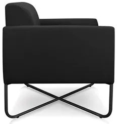 Kit 2 Poltronas Decorativas Base Industrial X Preta Maressa S07 Suede
