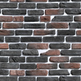 Papel de parede adesivo tijolo cinza e marrom escuro