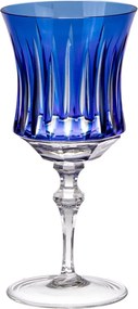 Taça de Cristal Flauta Lapidado P/ Vinho Tinto 345ml Azul Escuro - 66