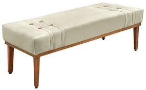 Recamier Decorativo 160cm Kors Veludo Pés de Madeira Bege G63 - Gran Belo