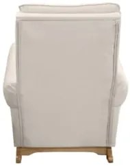 Poltrona Amamentação Base Madeira Balanço Maju Veludo Off F03 - Mpozen