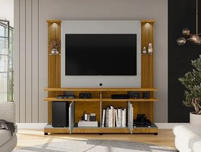 Home Theater York LED Ripado Naturalle/Off White - Bechara Móveis