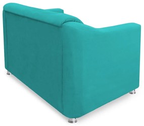 Namoradeira Cecilia 2 Lugares Suede Azul Tiffany 1,20 m Decorativa Sala Recepção