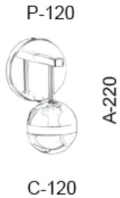Arandela C/ Globo Filete B/1 Vertical 12X12X22Cm Metal E Vidro 1 X G9... (GRAFITE, FOSCO)