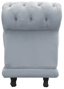 Kit 02 Recamier Barcelona Namoradeira Calçadeira Suede D'Rossi - Cinza