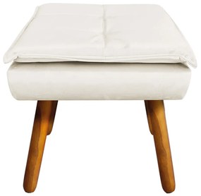 Puff Banqueta Decorativo Pé Palito Kit 2 Opala Veludo Bege D03 - D'Rossi