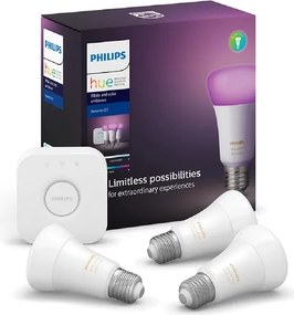 Kit Philips Hue Starter 3 Lâmpadas E27 127v Hue Bridge